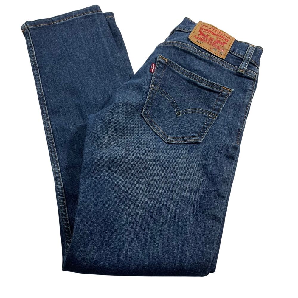 Levi's 511 Slim Tapered Jeans size 28 x 32 Red Tab Dark Wash